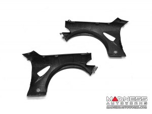 Alfa Romeo Giulia GTAm Style Front Fenders - Carbon Fiber - Raw Finish